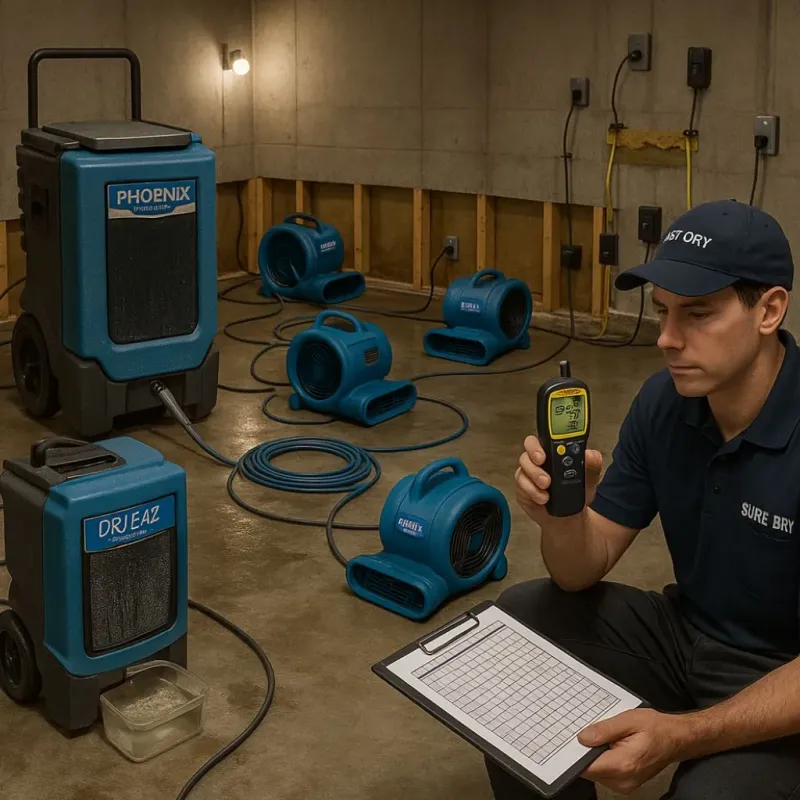 Structural Drying and Dehumidification process in Poulsbo, WA
